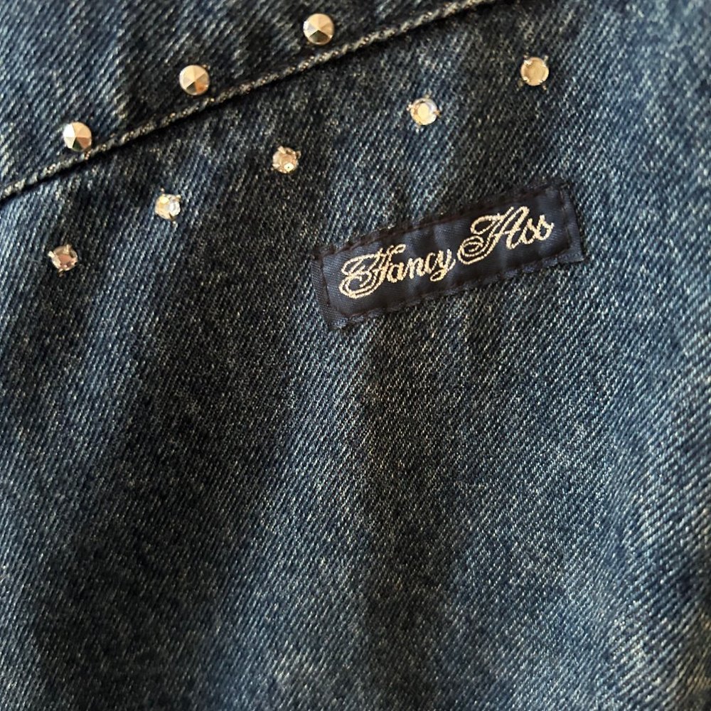 Women's Plus Vintage Fancy Ass Straight Leg Jeans Size 20 Bling Y2K Embellished - Picture 4 of 10